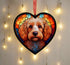 Cockapoo Apricot Stained Glass Effect Heart Suncatcher